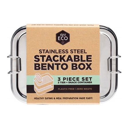Ever Eco Stackable Bento Box (2 Tier + Mini Container)